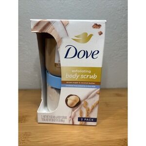 Dove Exfoliating Body Scrub Brown Sugar & Coconut butter Macadamia Rice Milk 2pk